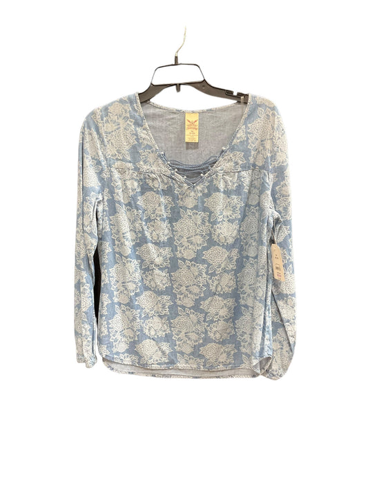 Blue Top Long Sleeve Faded Glory, Size M