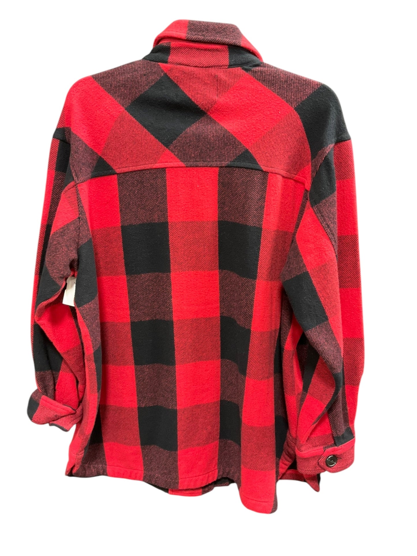 Jacket Shirt By Lucky Brand O In Red Black, Size: M