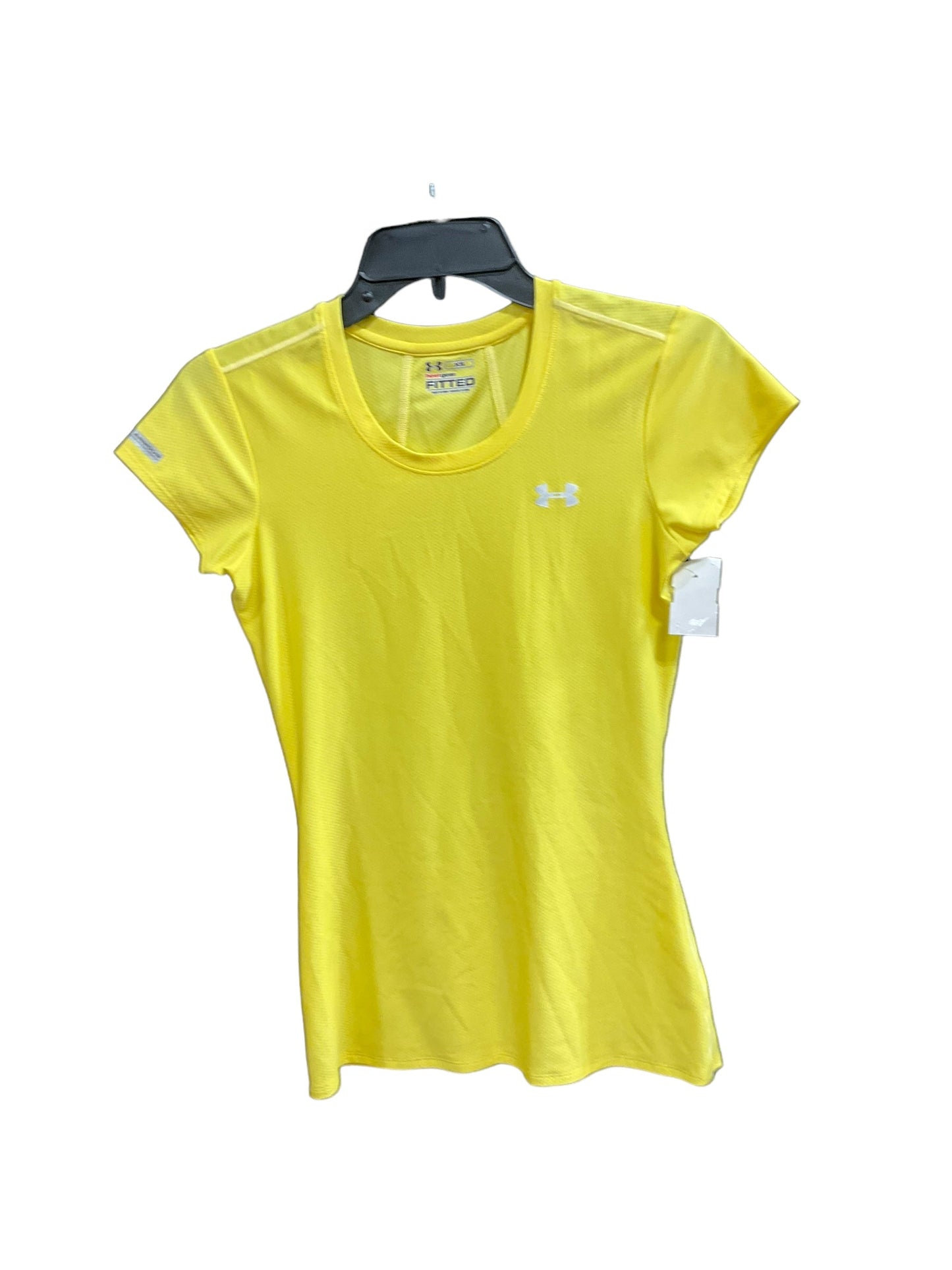 Yellow Athletic Top Short Sleeve Under Armour, Size Xs