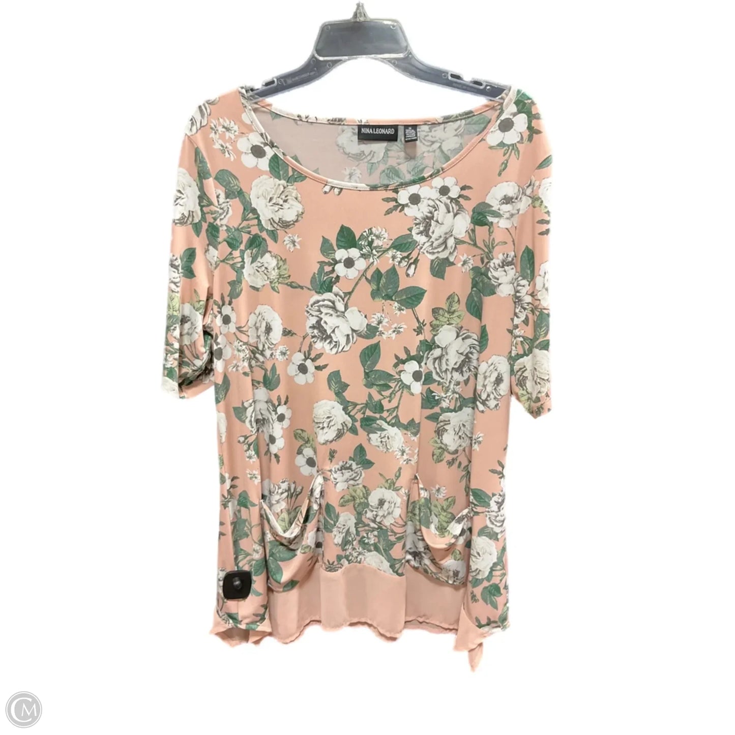 Top Long Sleeve By Nina Leonard In Pink, Size: 1x