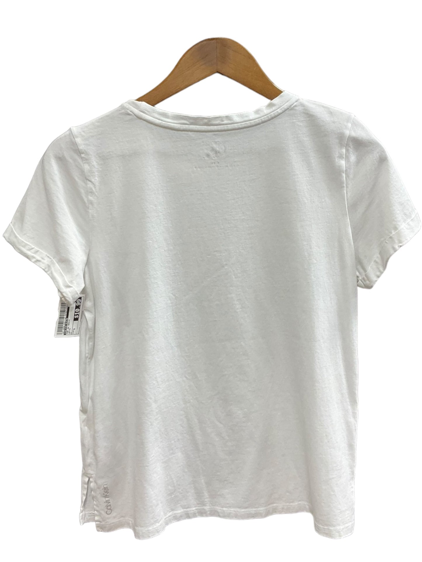 White Top Short Sleeve Basic Calvin Klein, Size S