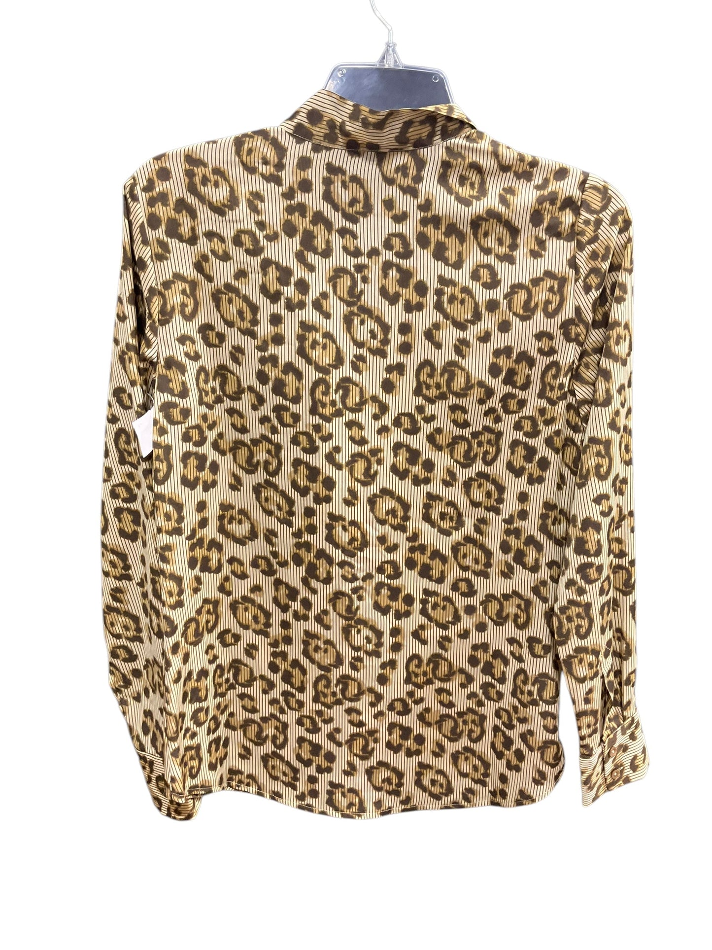 Blouse Long Sleeve By Ann Taylor In Animal Print, Size: 4