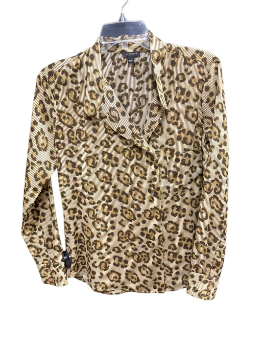 Blouse Long Sleeve By Ann Taylor In Animal Print, Size: 4