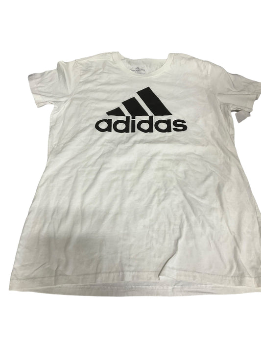 Black & White Athletic Top Short Sleeve Adidas, Size L
