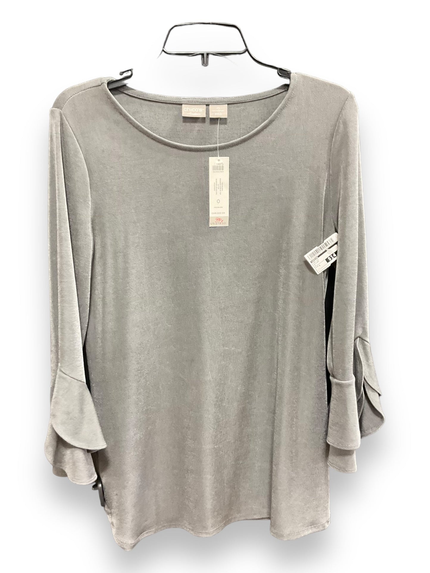 Silver Top Long Sleeve Chicos, Size 4