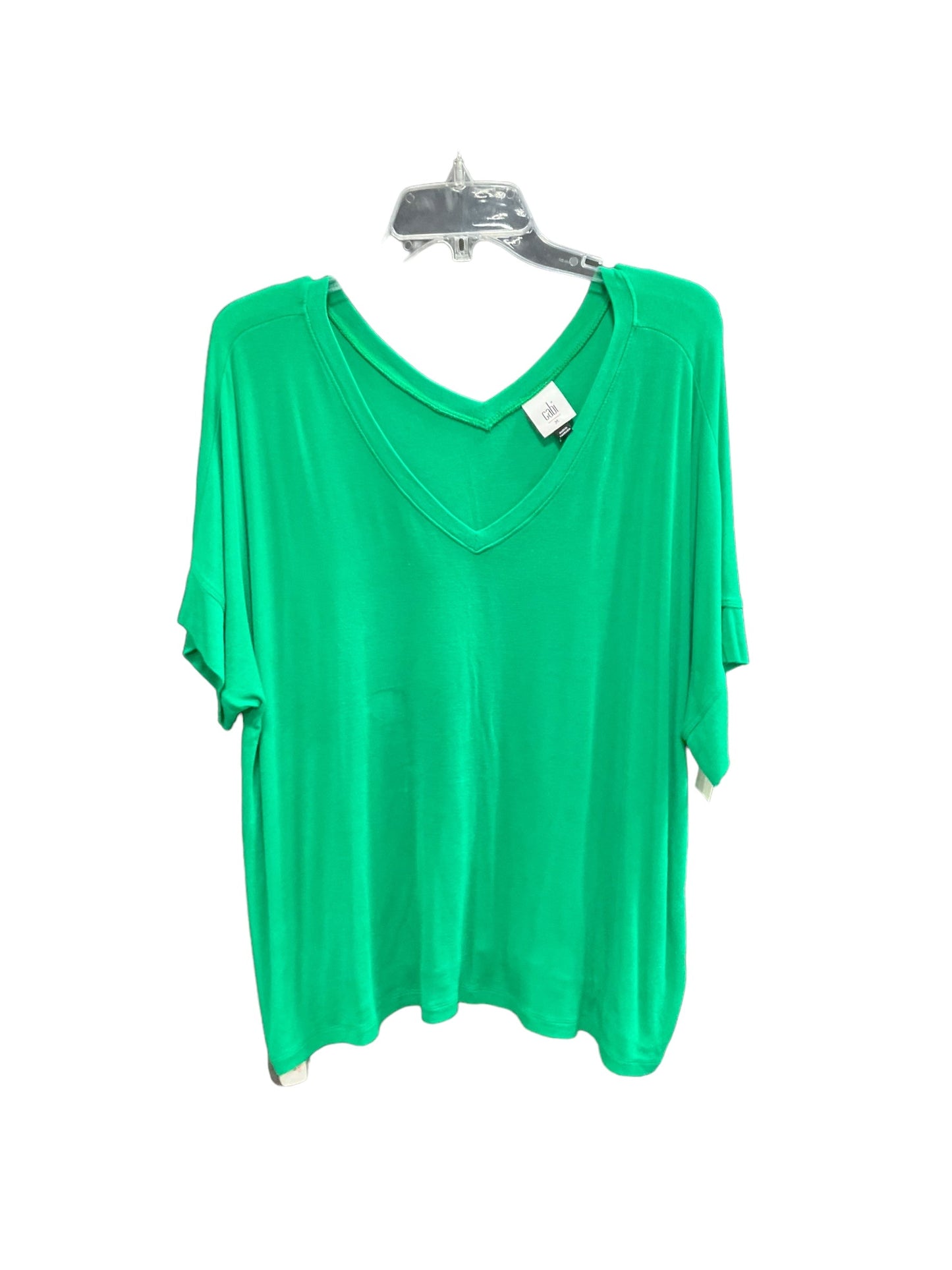 Green Top Short Sleeve Basic Cabi, Size M