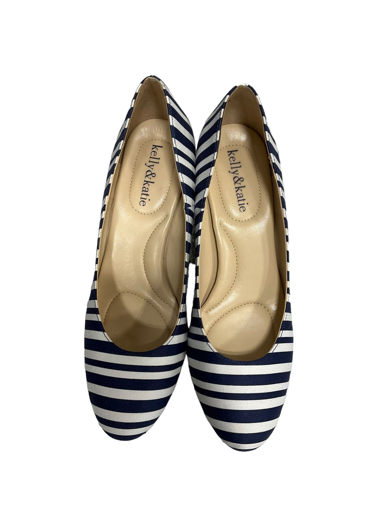 Blue & White Shoes Heels Stiletto Kelly And Katie, Size 8
