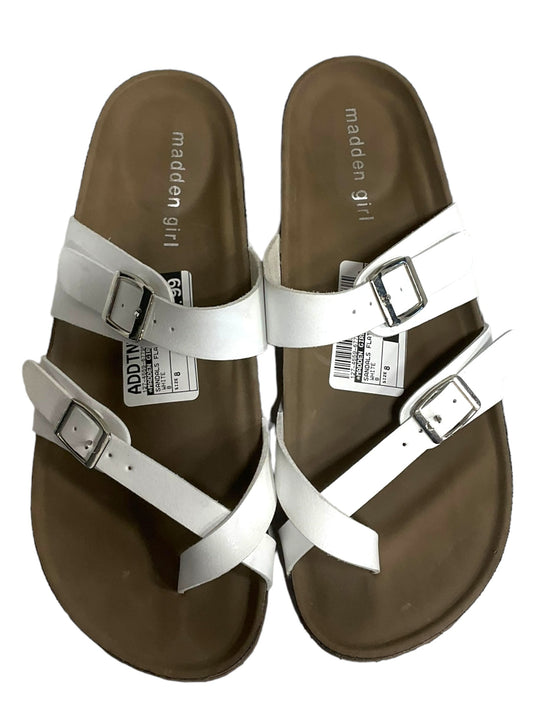 White Sandals Flats Madden Girl, Size 8