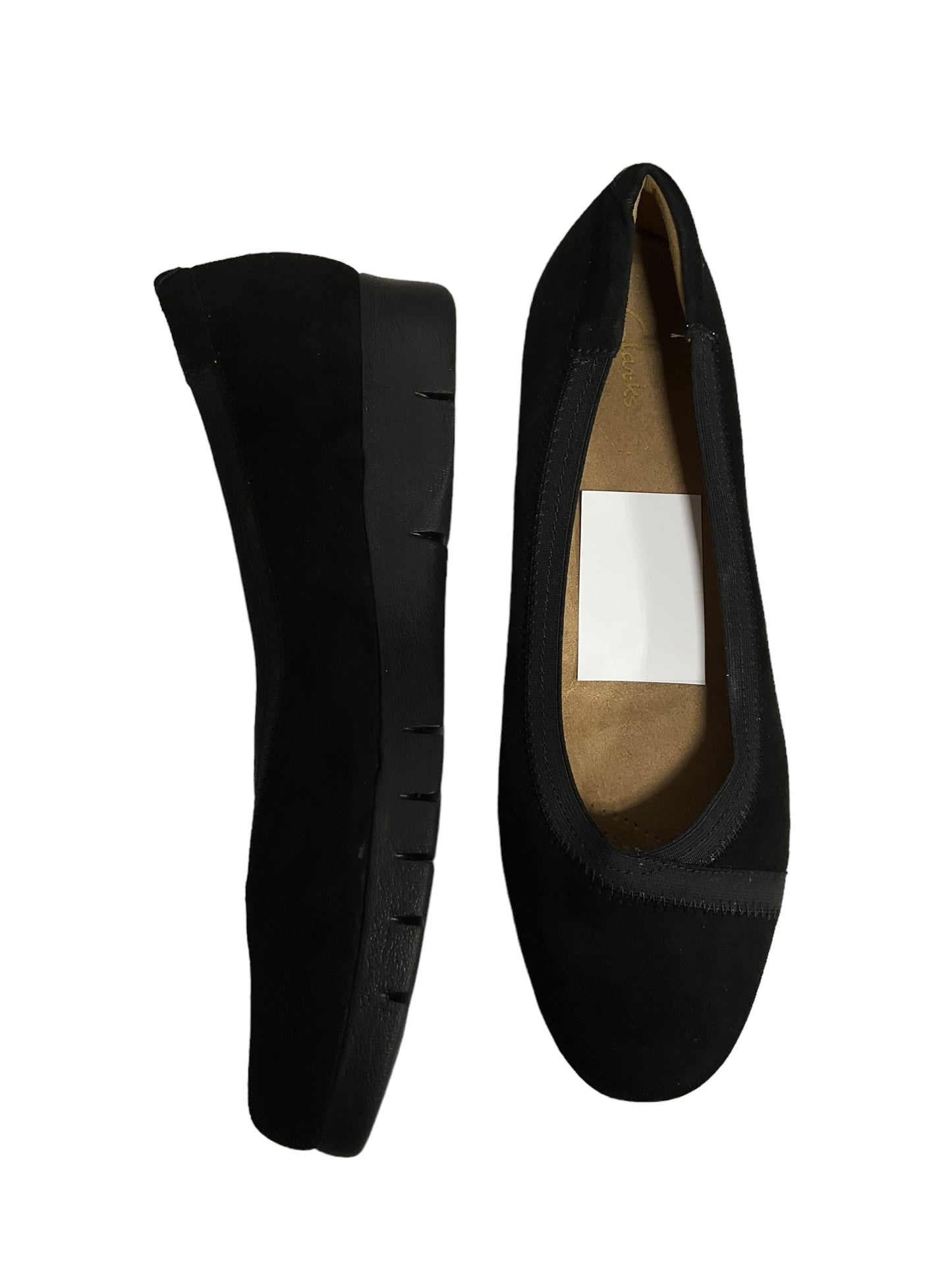 Black Shoes Flats Clarks, Size 10