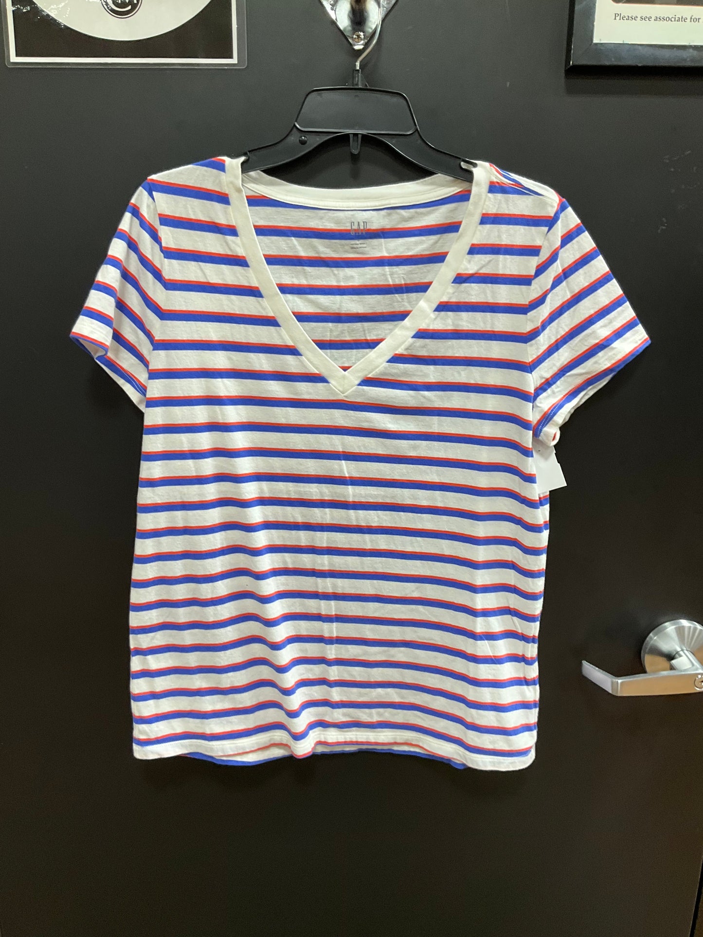 Blue & Orange Top Short Sleeve Basic Gap, Size L