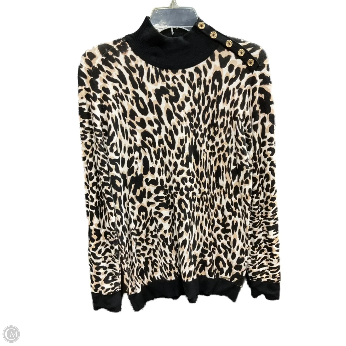 Sweater By Calvin Klein In Animal Print, Size: S