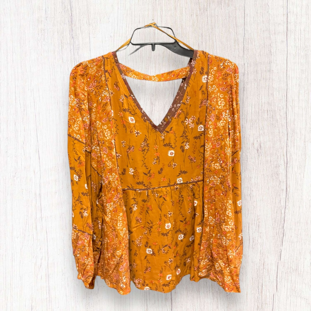 Top Long Sleeve By Maurices In Orange, Size: L