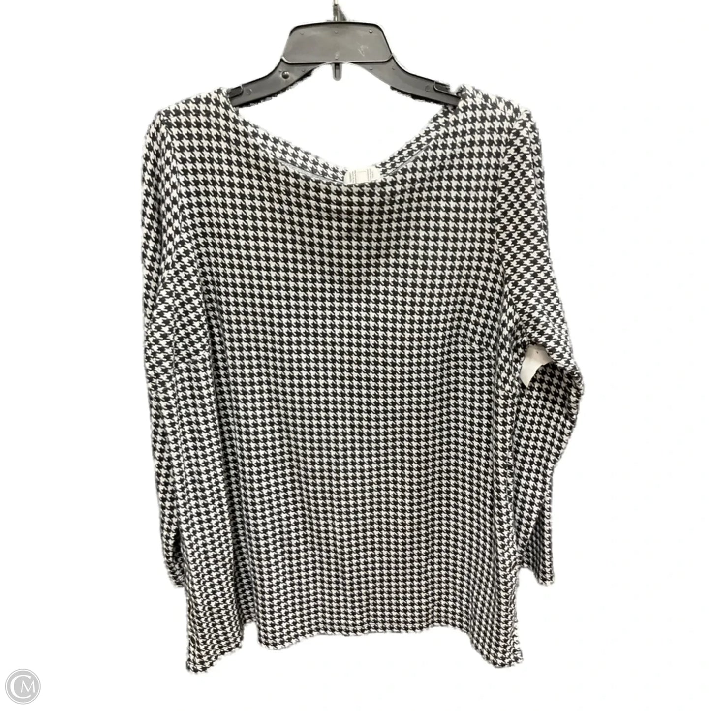 Top Long Sleeve By Talbots In Black & White, Size: 1x