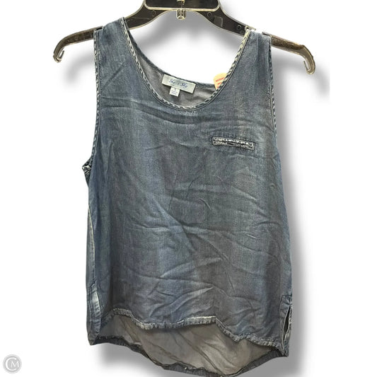 Top Sleeveless Basic By She + Sky In Blue Denim, Size: S