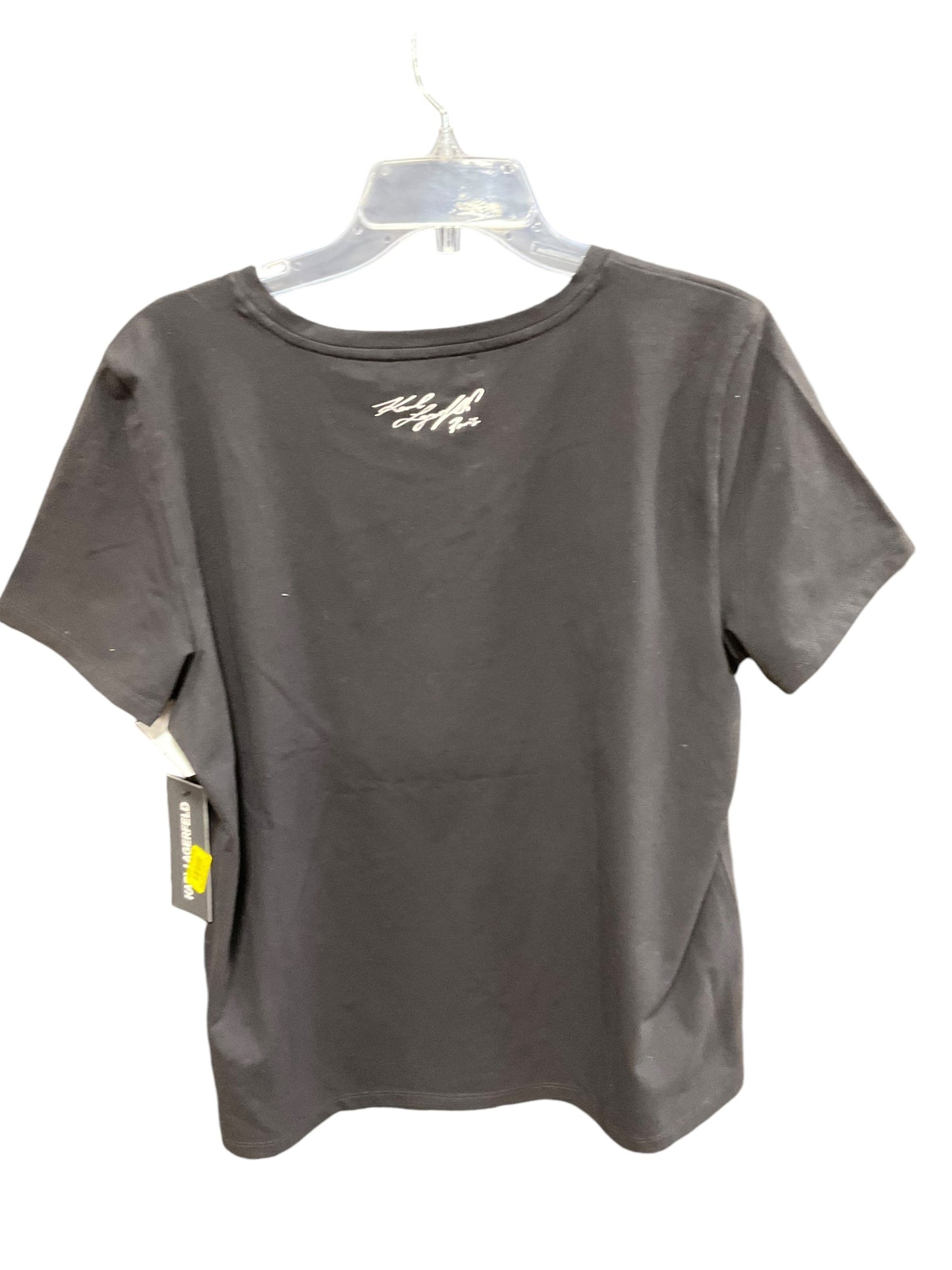 Top Short Sleeve By Karl Lagerfeld In Black, Size: L