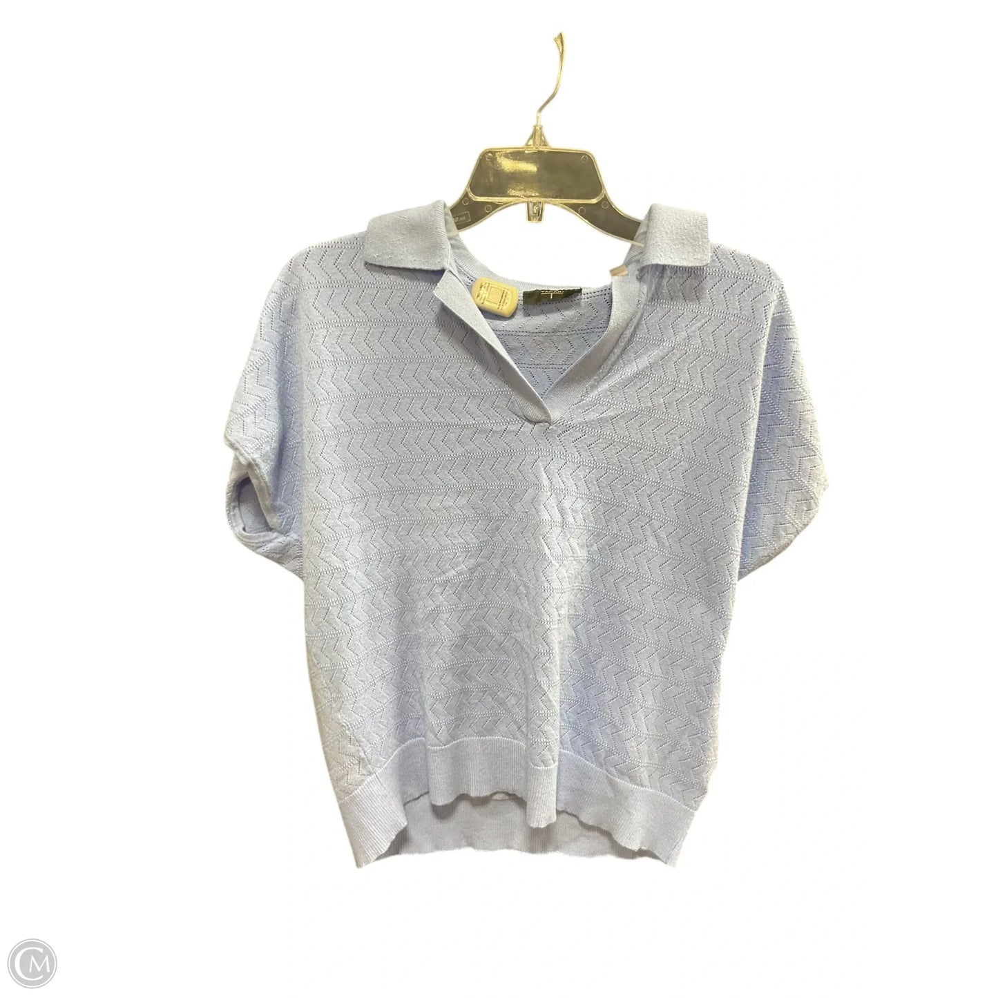 Sweater Short Sleeve By Tahari By Arthur Levine In Blue, Size: L