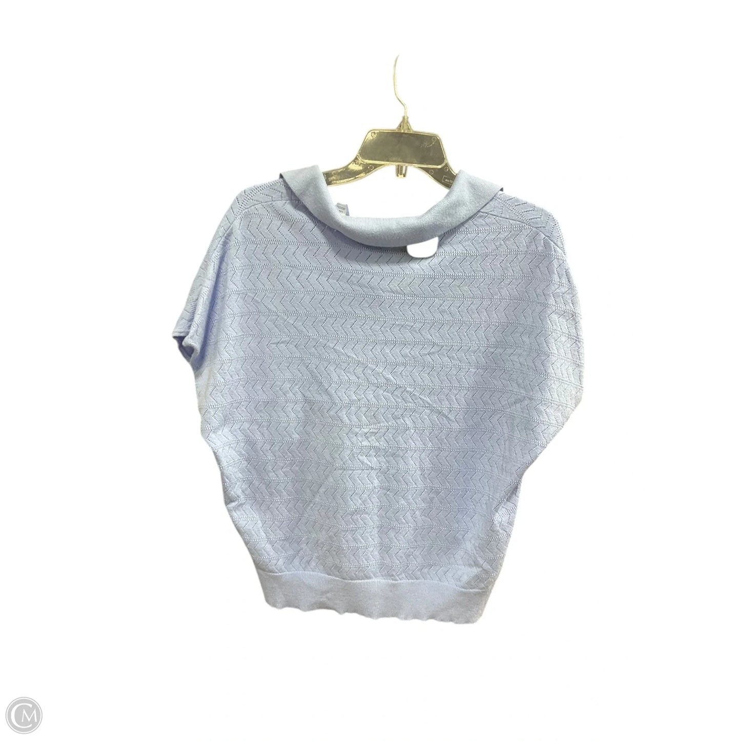 Sweater Short Sleeve By Tahari By Arthur Levine In Blue, Size: L