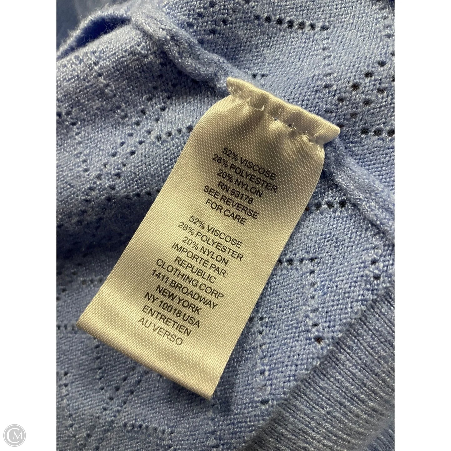 Sweater Short Sleeve By Tahari By Arthur Levine In Blue, Size: L