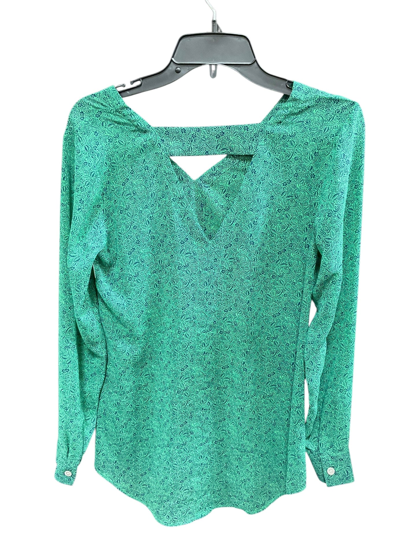 Top Long Sleeve By Cabi In Blue & Green, Size: Xs