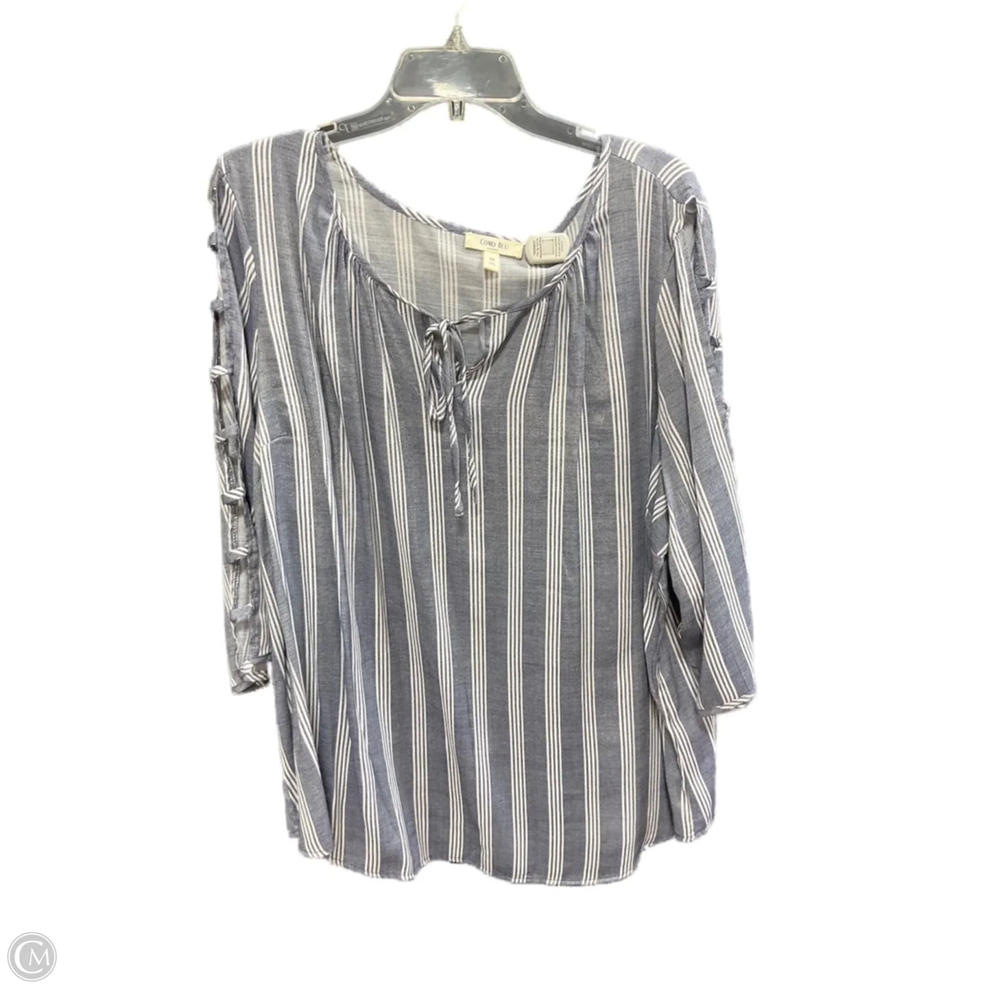 Top 3/4 Sleeve By Clothes Mentor In Blue, Size: 2x