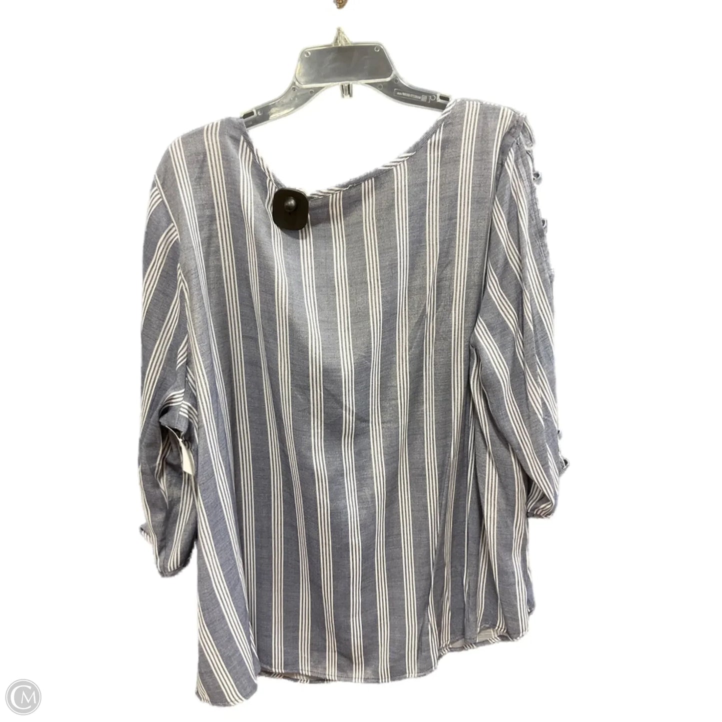 Top 3/4 Sleeve By Clothes Mentor In Blue, Size: 2x