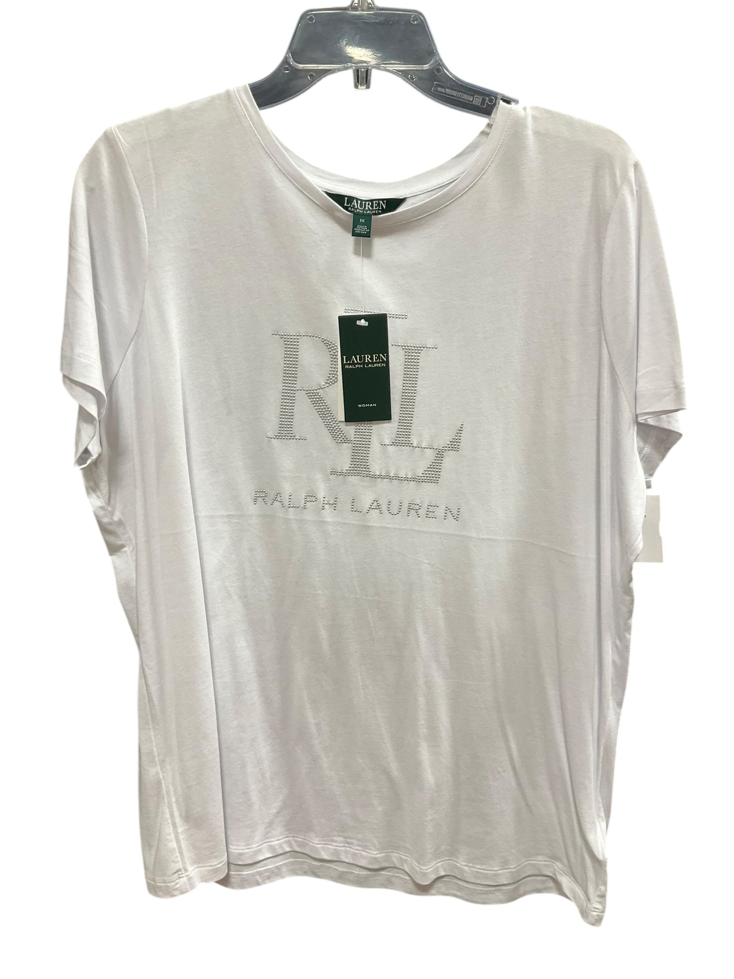 Top Short Sleeve By Lauren By Ralph Lauren In White, Size: 1x