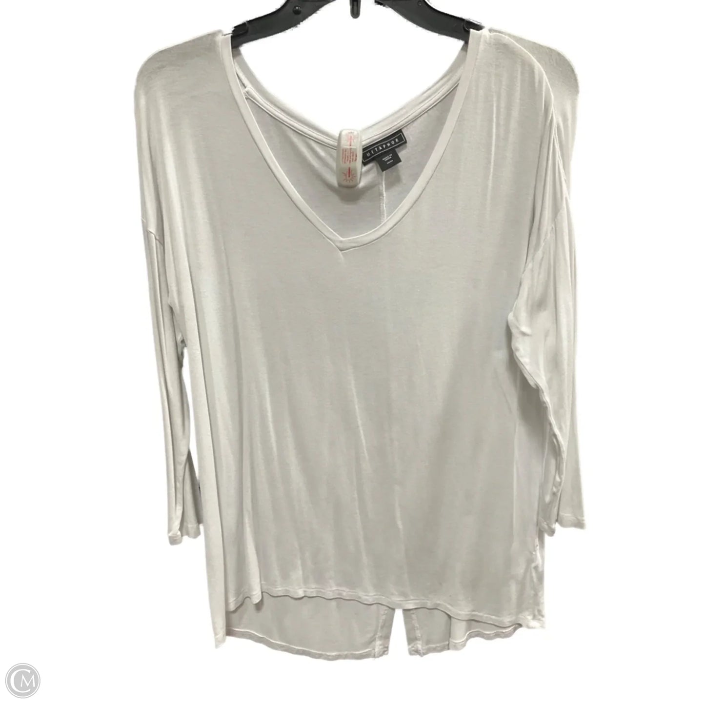 Top 3/4 Sleeve Basic By Metaphor In White, Size: M
