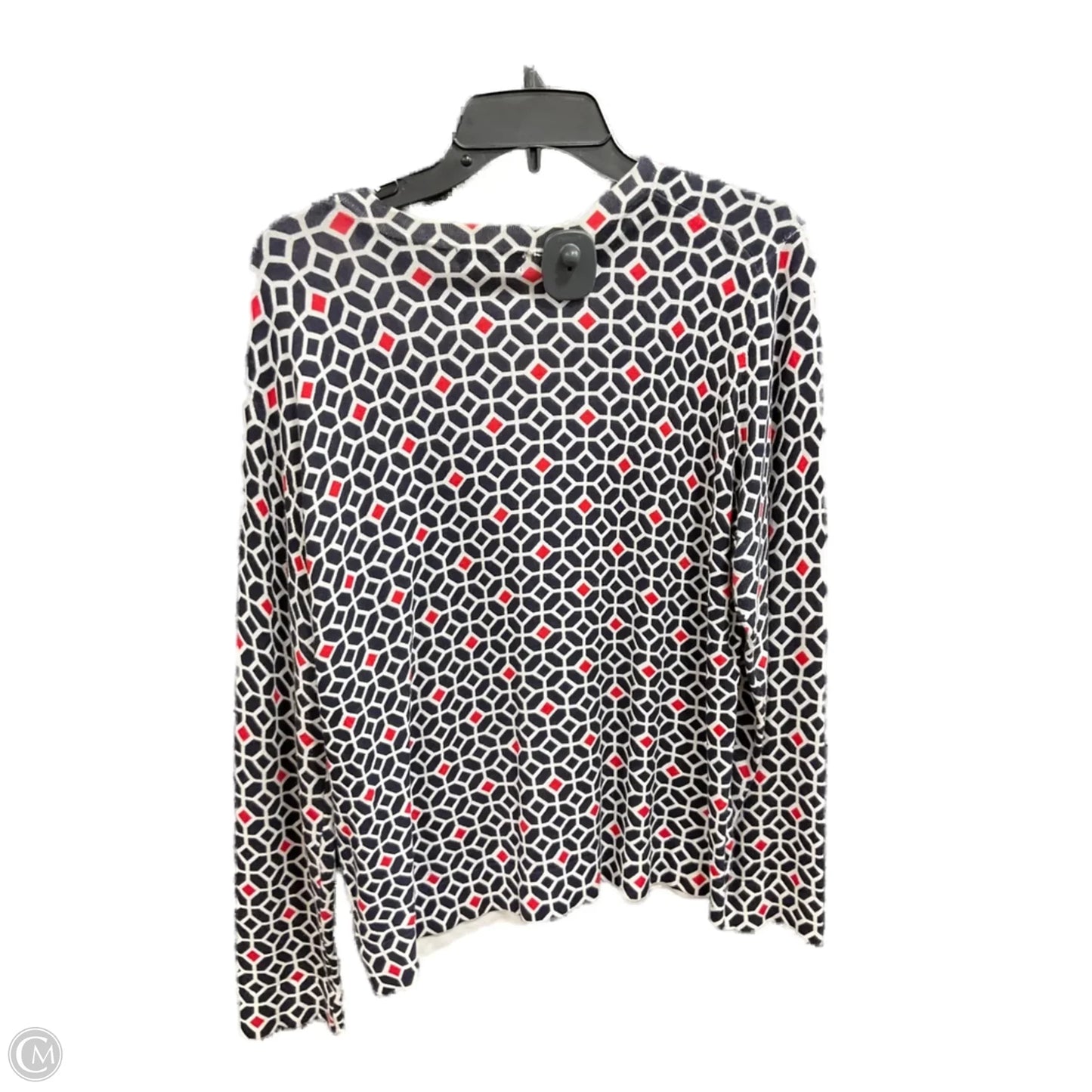 Sweater Cardigan By Charter Club In Blue & Red, Size: Xl