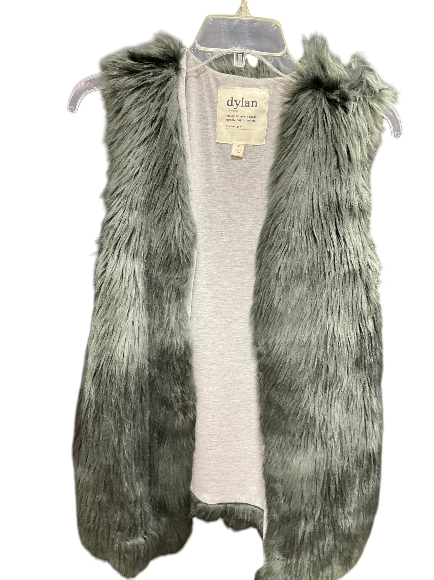 Vest Faux Fur & Sherpa By Dylan In Green, Size: Xs