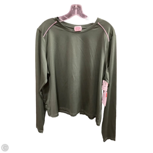 Athletic Top Long Sleeve Collar By Clothes Mentor In Green, Size: Osfm