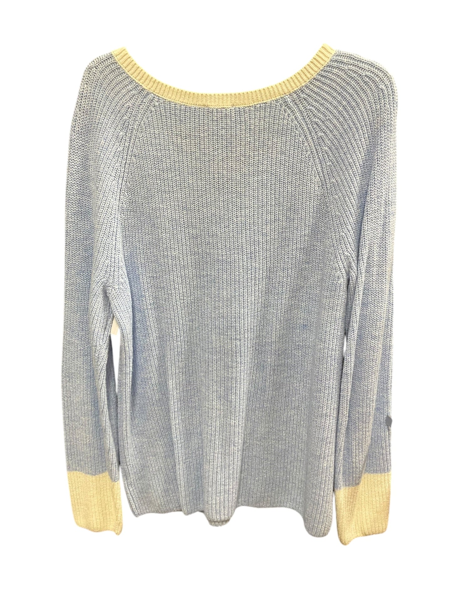 Sweater By Talbots In Blue & White, Size: L