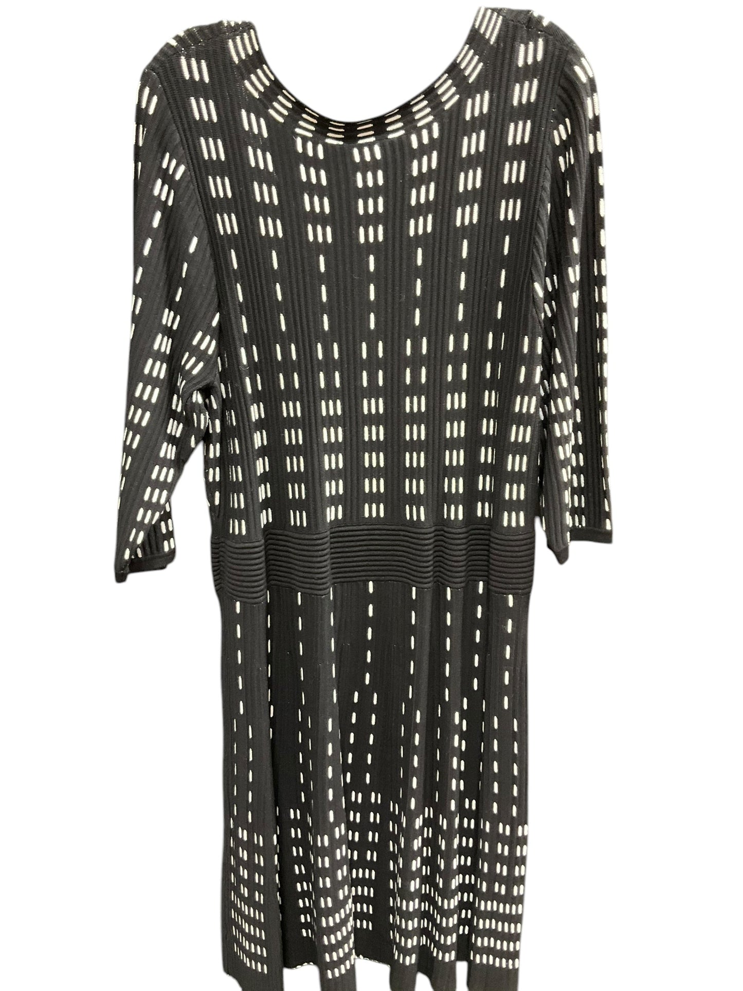 Dress Casual Midi By Lane Bryant In Black & White, Size: Xl