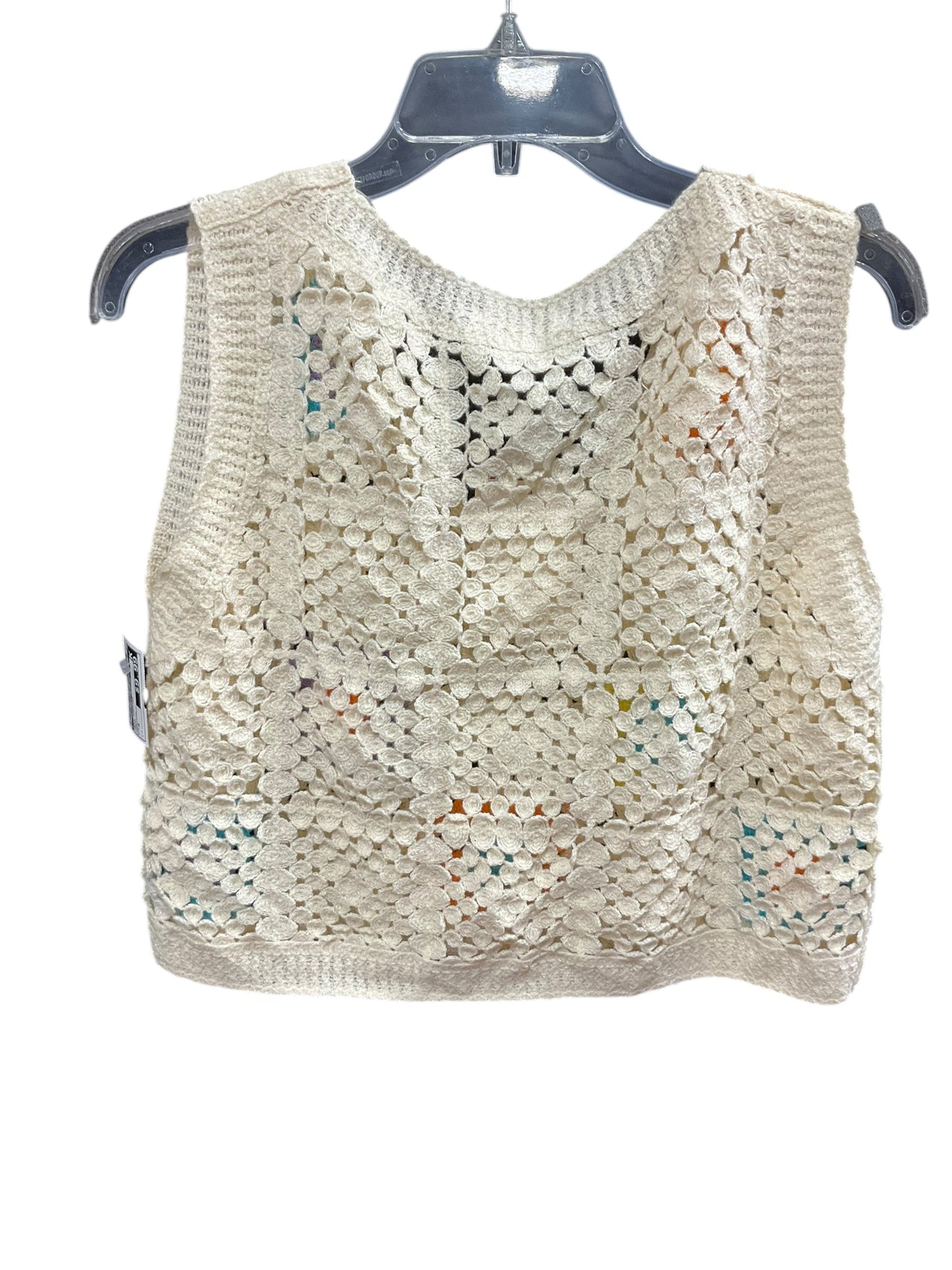 Vest Sweater By Clothes Mentor In Cream, Size: M