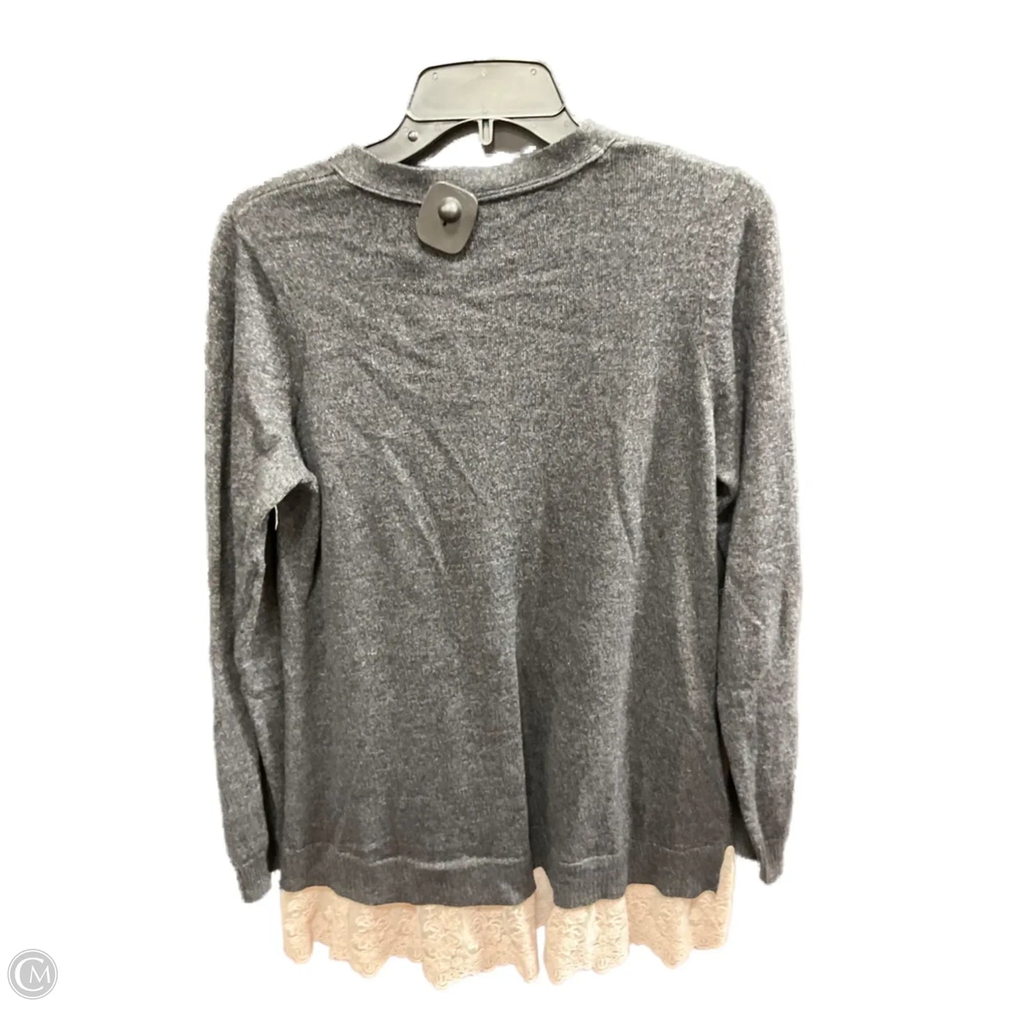 Sweater Cardigan By Logo In Grey, Size: Xs