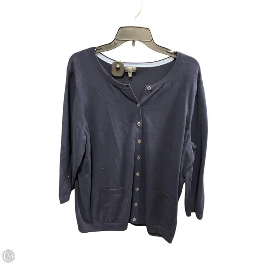 Sweater Cardigan By Talbots In Navy, Size: 2x
