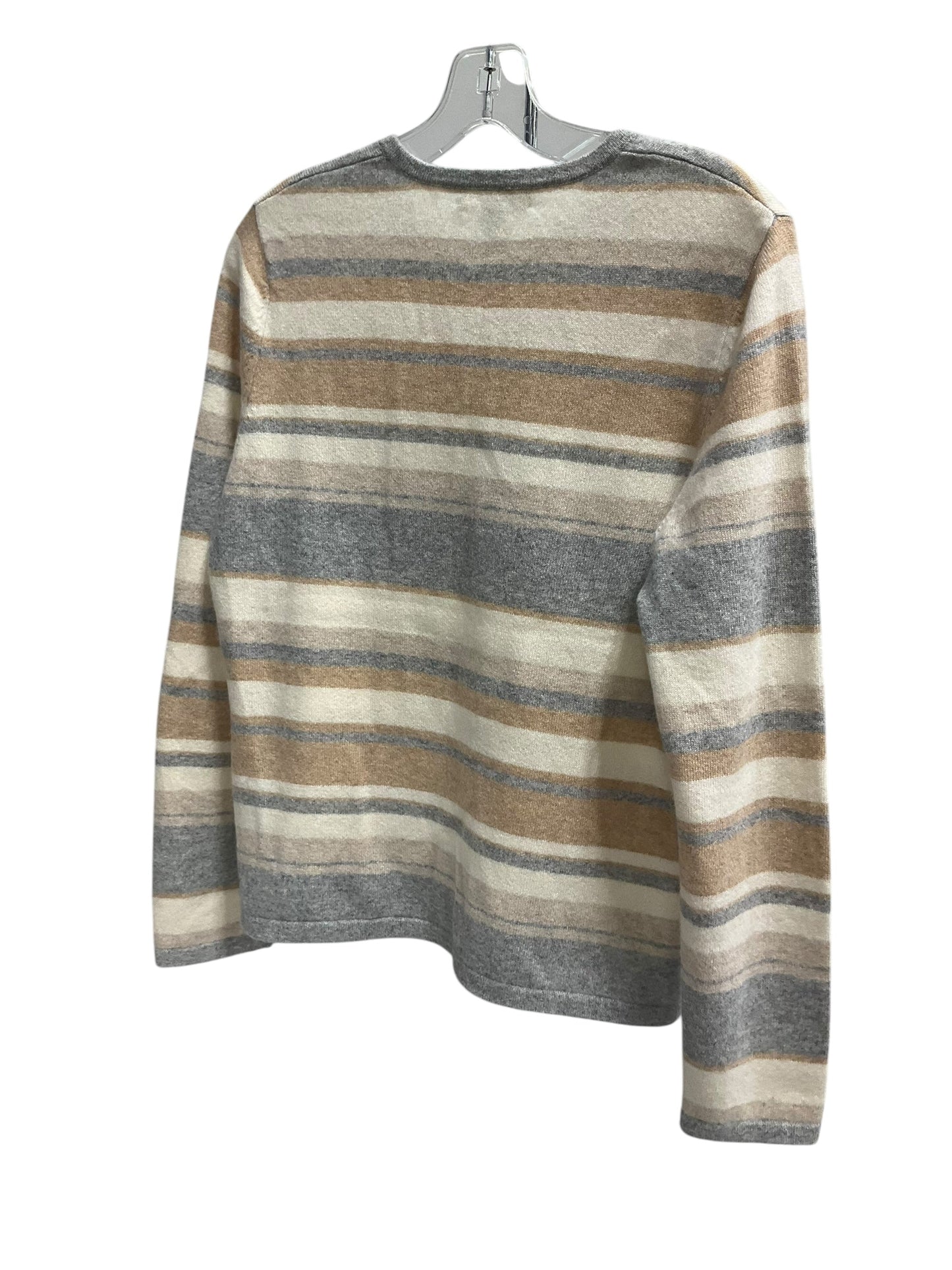 Sweater Cashmere By Lands End In Grey & Tan, Size: M