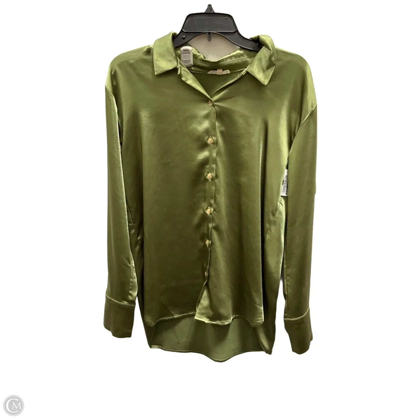 Blouse Long Sleeve By Mystree In Green, Size: M