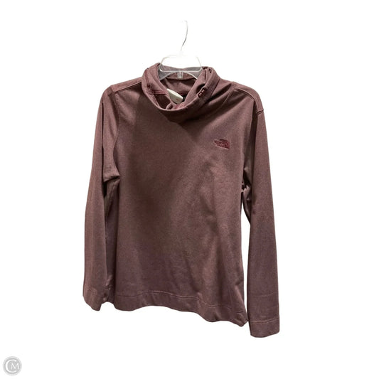 Athletic Top Long Sleeve Collar By The North Face In Maroon, Size: Xl