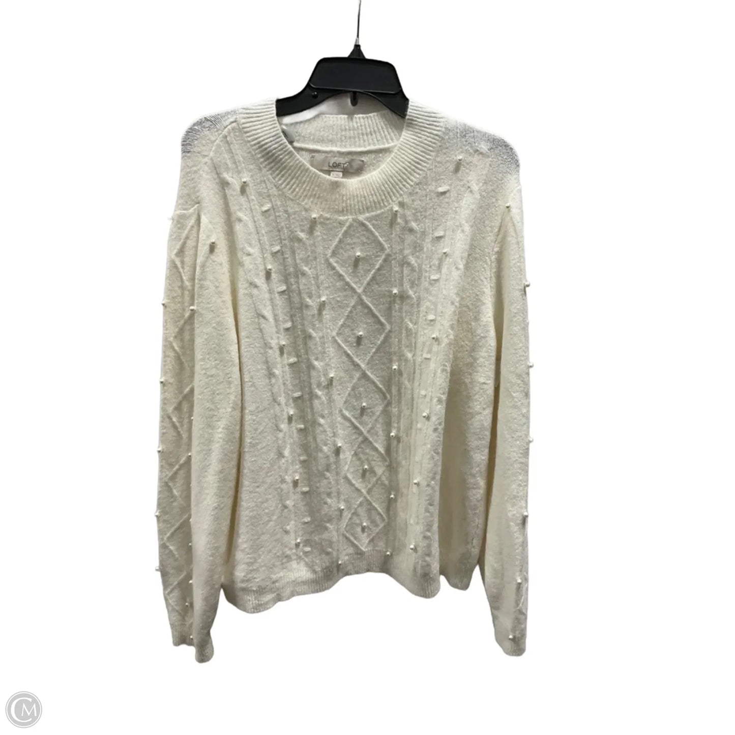 Top Long Sleeve By Loft In Cream, Size: Xl
