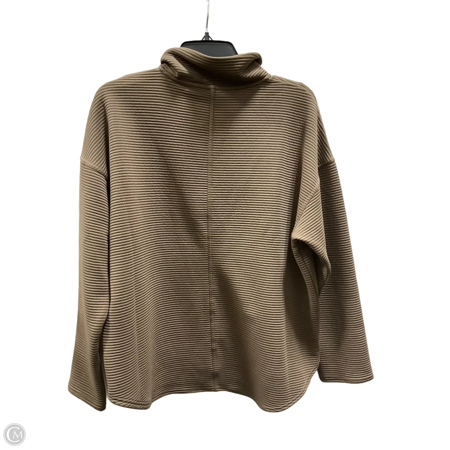 Athletic Top Long Sleeve Collar By Kinesis In Brown, Size: S