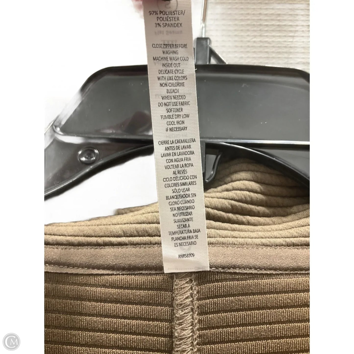 Athletic Top Long Sleeve Collar By Kinesis In Brown, Size: S