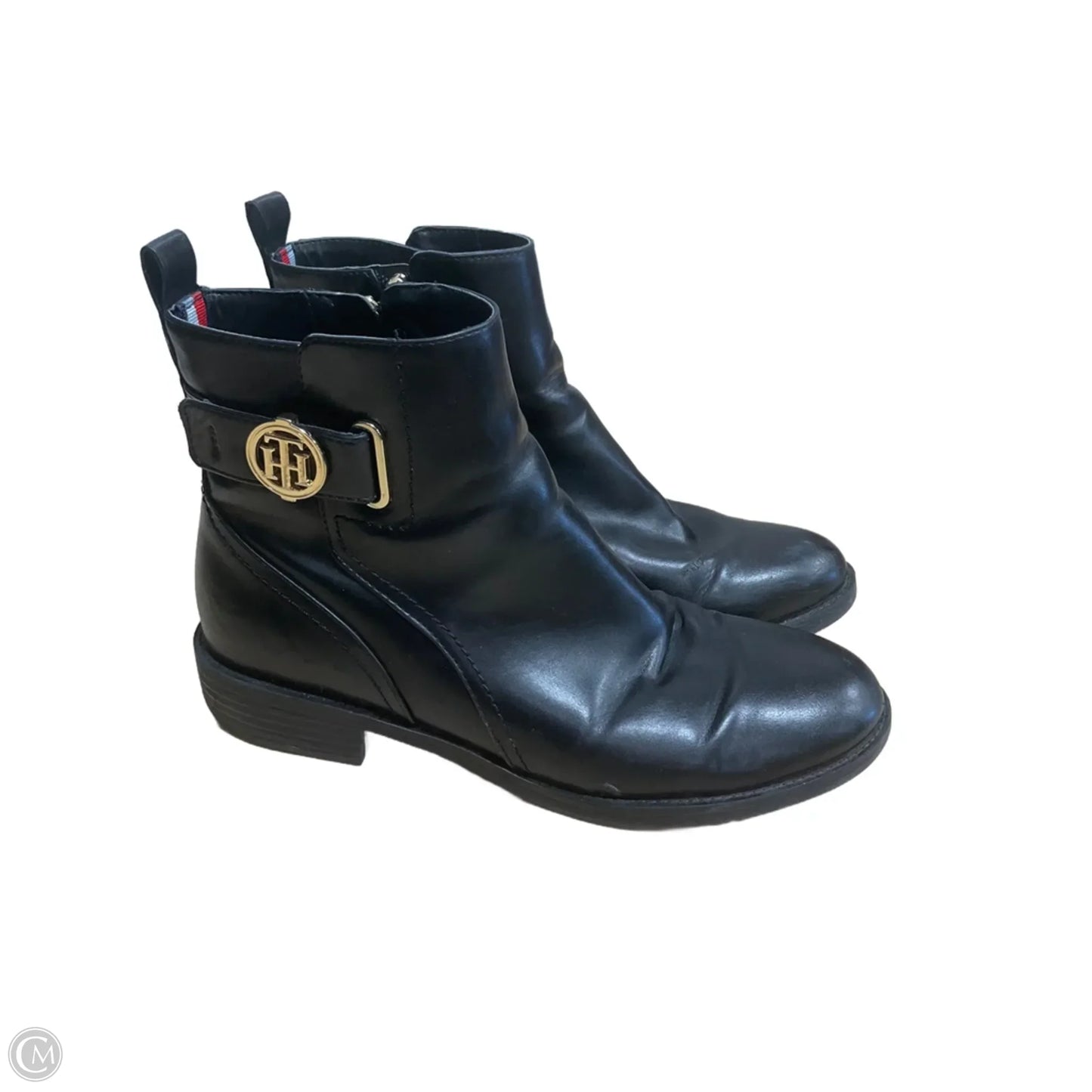 Boots Ankle Flats By Tommy Hilfiger In Black, Size: 9