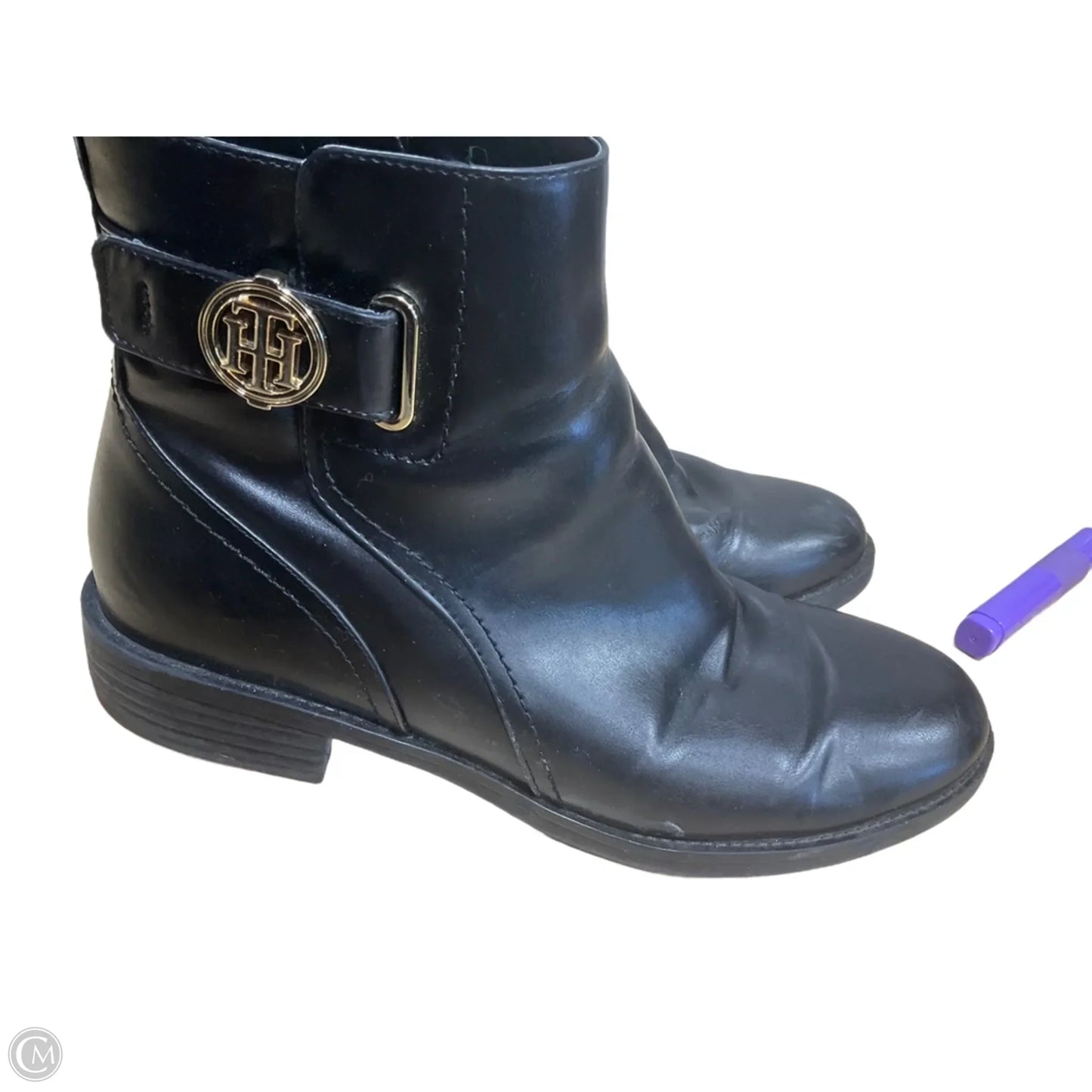 Boots Ankle Flats By Tommy Hilfiger In Black, Size: 9