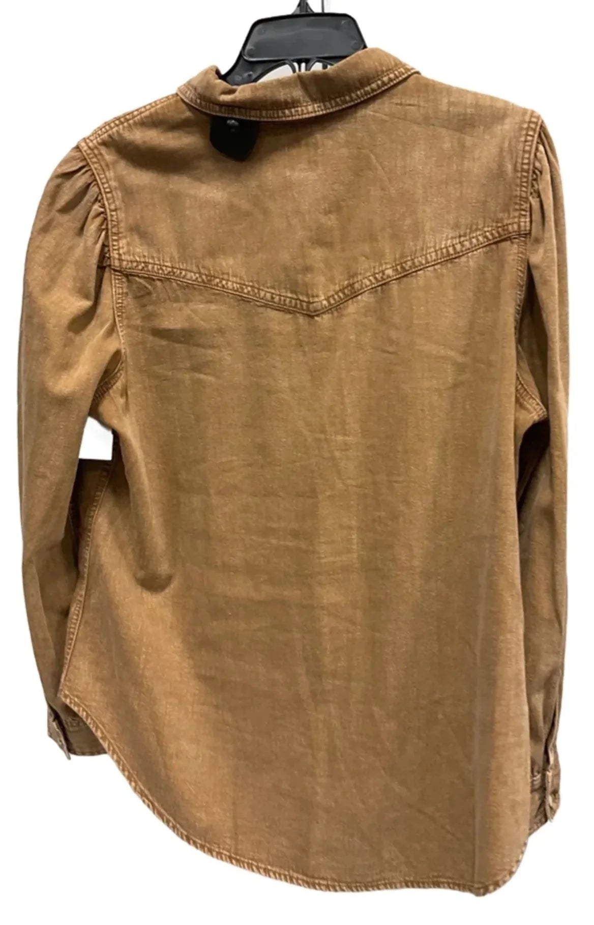 Blouse Long Sleeve By Gap In Brown, Size: L