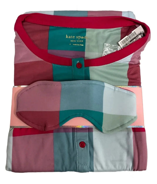 Pajamas Designer By Kate Spade In Plaid Pattern, Size: S