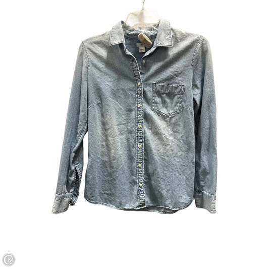 Blouse Long Sleeve By J. Crew In Blue, Size: S
