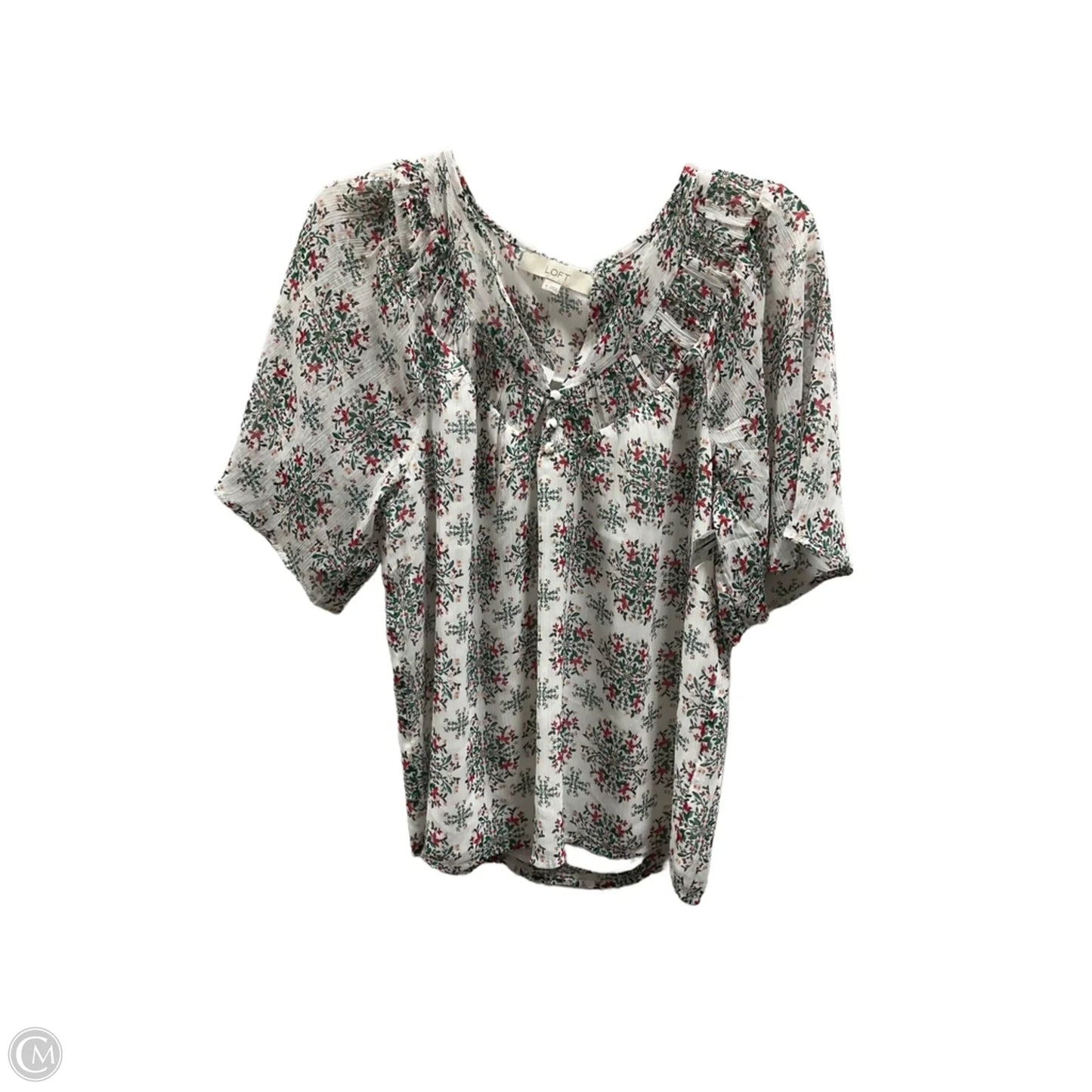 Top Short Sleeve By Loft In White, Size: M