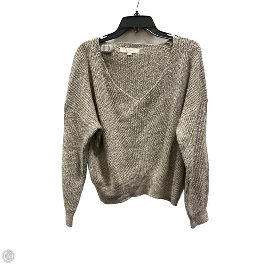 Sweater Cardigan By Loft In Brown, Size: M