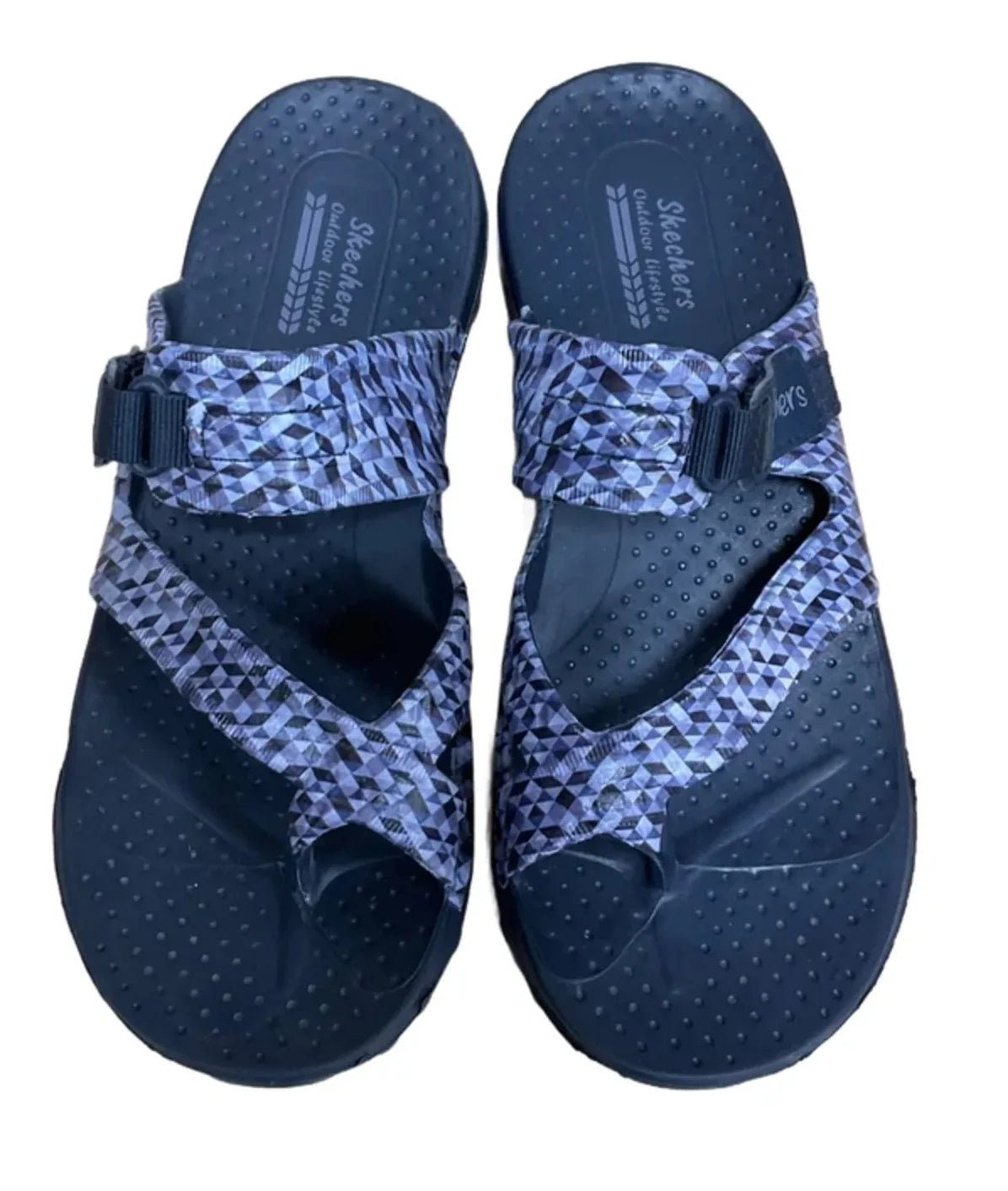 Sandals Flats By Skechers In Blue, Size: 8