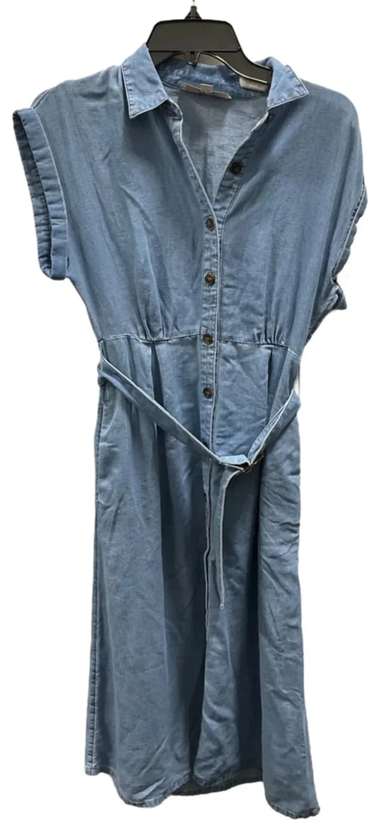Dress Casual Midi By Loft In Blue, Size: 0